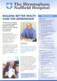 Newsletter designed and written for Birmingham Nuffield Hospital